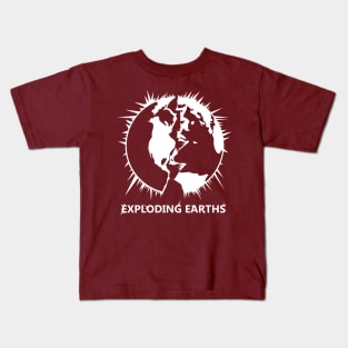 EXPLODING EARTHS! PODCAST TEE LOGO - WHITE Kids T-Shirt